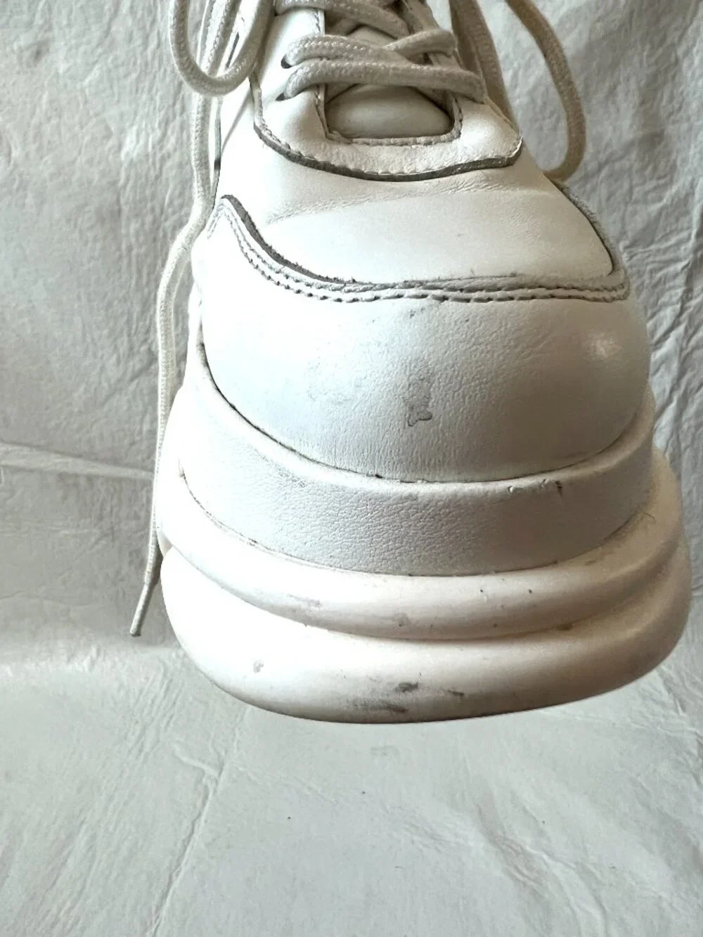 Jeffrey Campbell platform sneakers 8 white leather lace up chunky Most Def 2